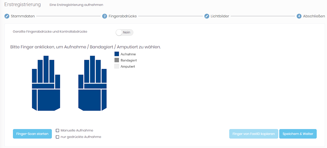 LiveScan Web: Fingerabdrücke zur AZR-Erstregistrierung scannen LiveScan Web: Fingerabdrücke zur AZR-Erstregistrierung scannen